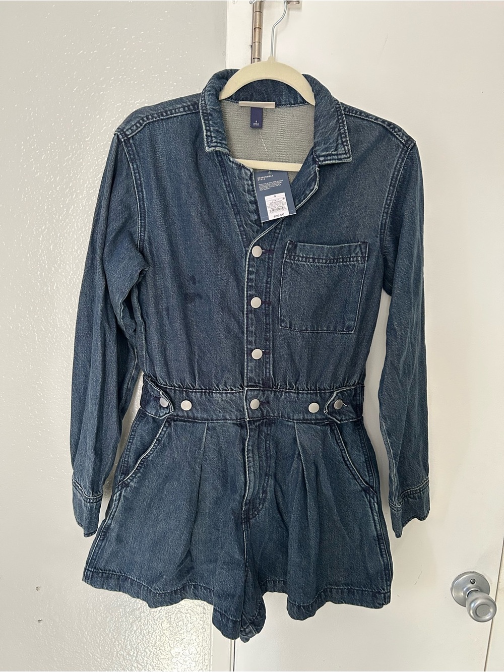 Target Dark Blue Denim Romper Jumpsuit